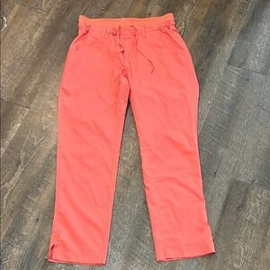 Women's Koi Tech Scrub Pants Coral Adjustable Waist Medium Petite
